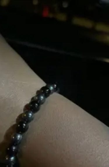 Customer photo review of Protection Black Tourmaline & Hematite Bracelet – Grounding Energy Shield | 8mm Unisex Crystal Beads | Daily Wear Gift