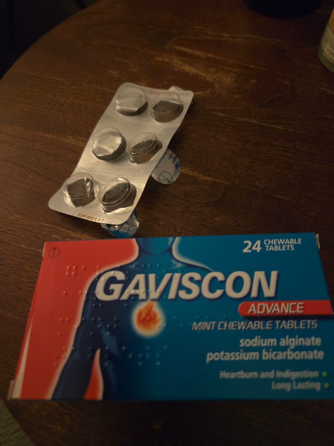Customer photo review of Gaviscon Advance Mint Chewable Tablets 24 Tablets