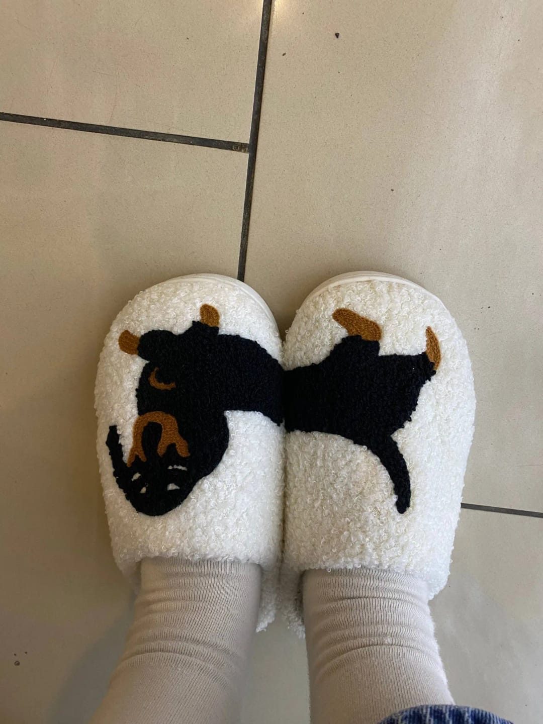 Customer photo review of Women's Dachshund Plush House Slippers, Warm Indoor Slides
