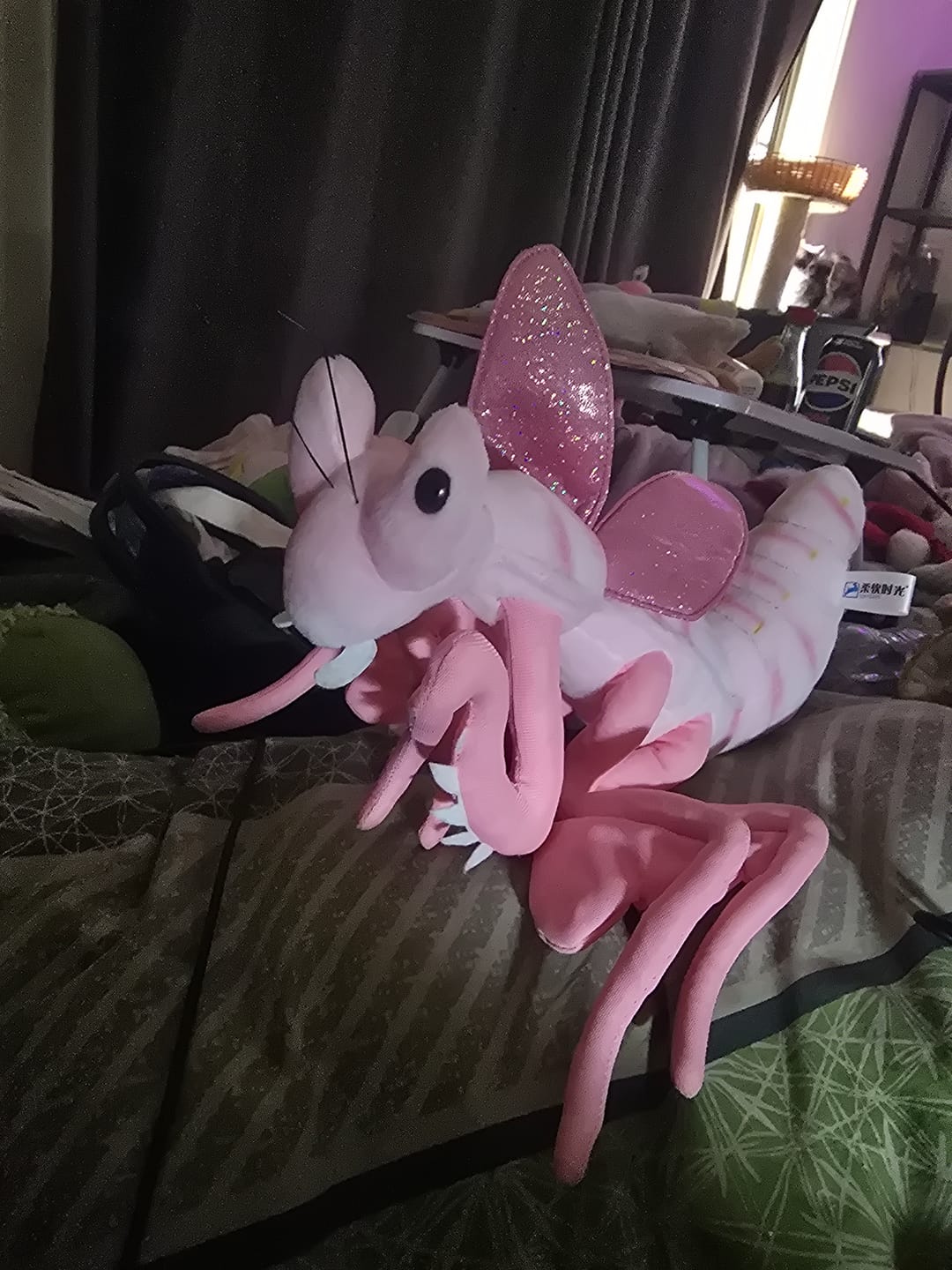Customer photo review of Pink Orchid Mantis Soft Stuffed Plush Toy