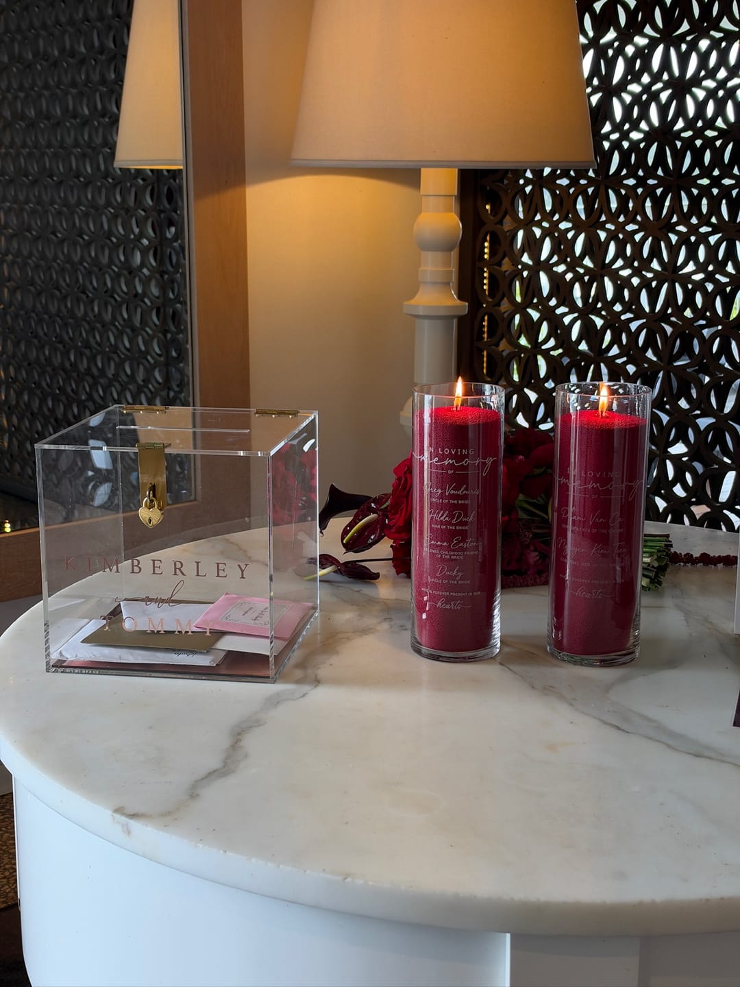 Customer photo review of Personalised Memorial Glass Vase Candle Holder - Cylinder 10D x 30cmH