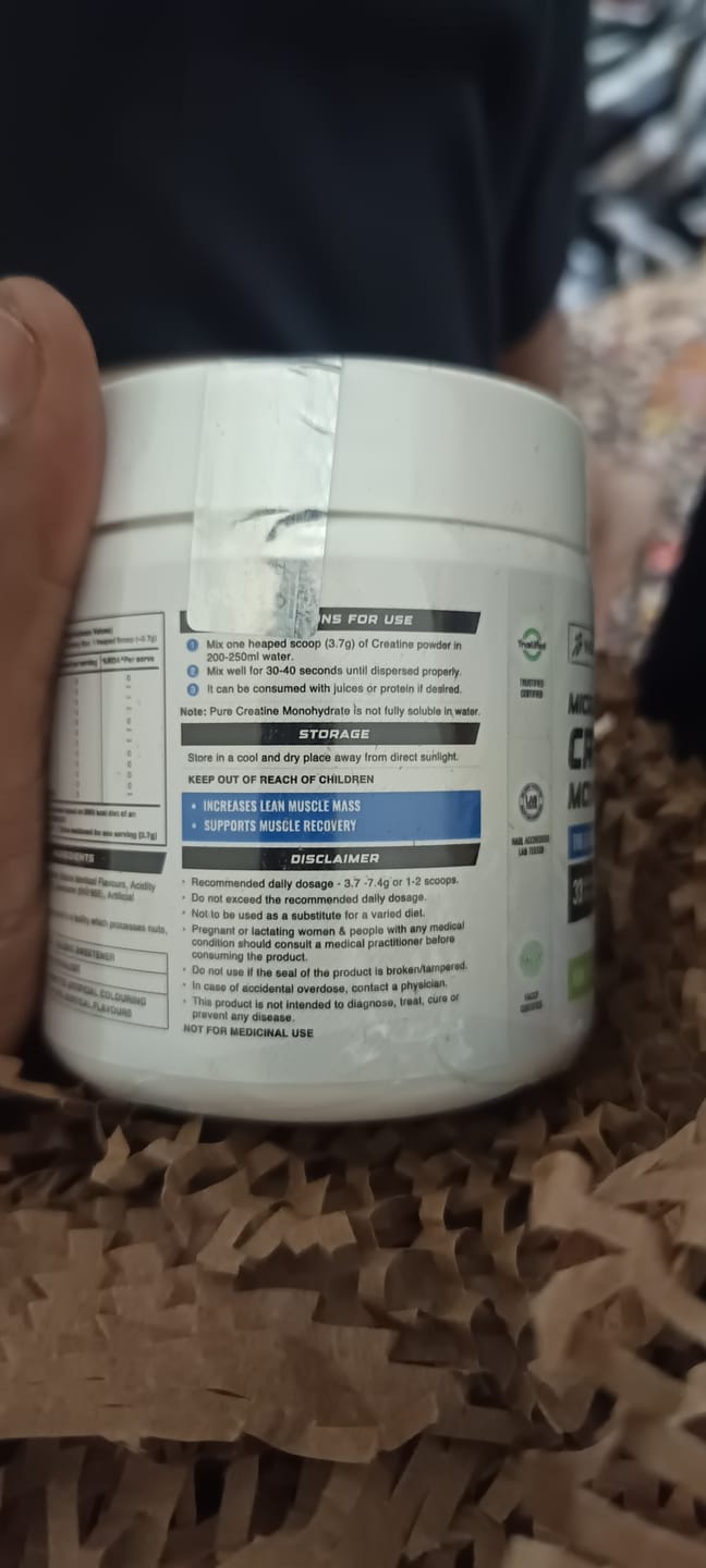Customer photo review of Wellcore - Pure Micronised Creatine Monohydrate | Kiwi Kick (122g, 33 servings)