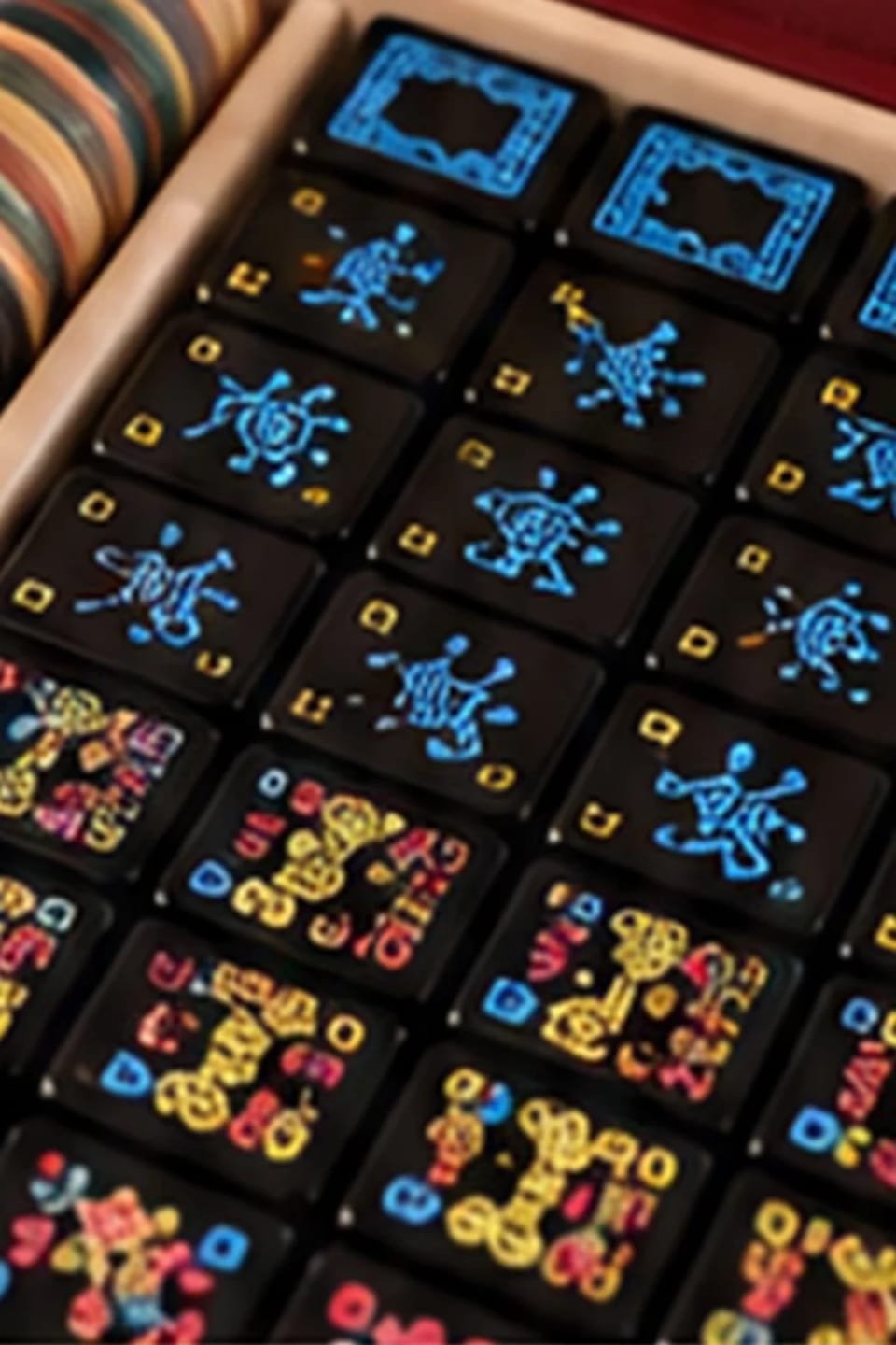 Customer photo review of Heritage Burgundy American Mahjong Set with Black Tiles and Display Case