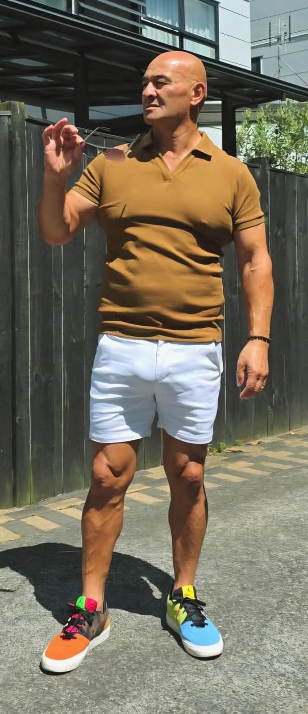 Customer photo review of Stretch Knit Polo - Oak Brown
