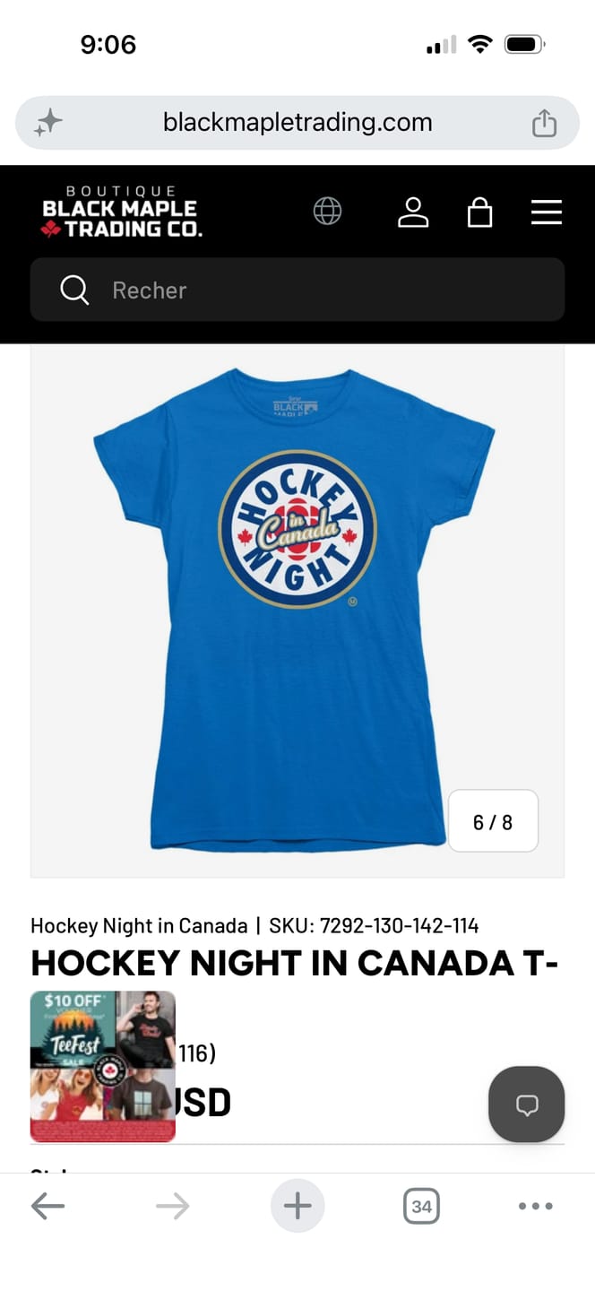 Customer photo review of Hockey Night in Canada T-shirt