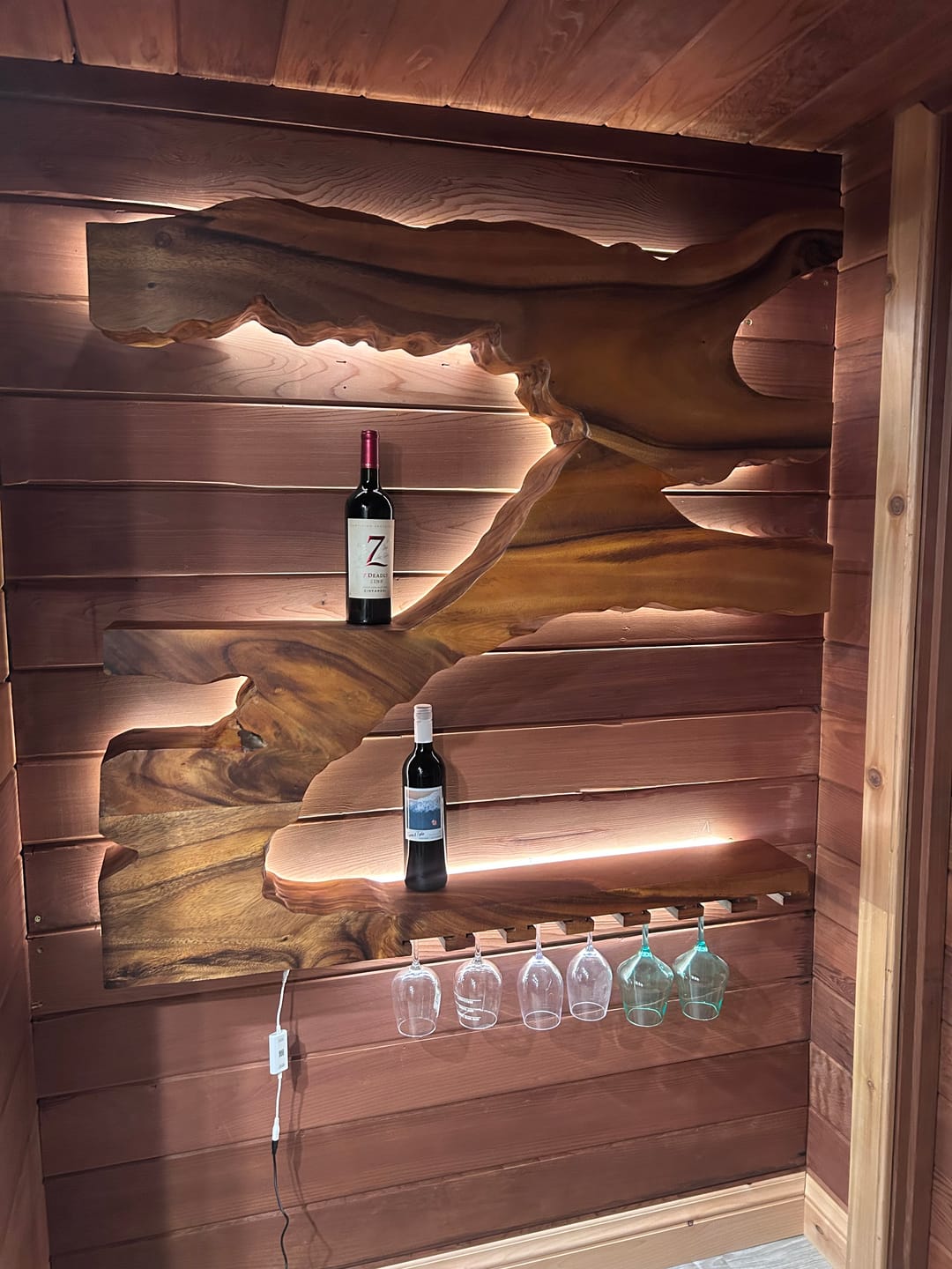 Customer photo review of Mid Century Wine Holder For Kitchen Minimalist Shelf