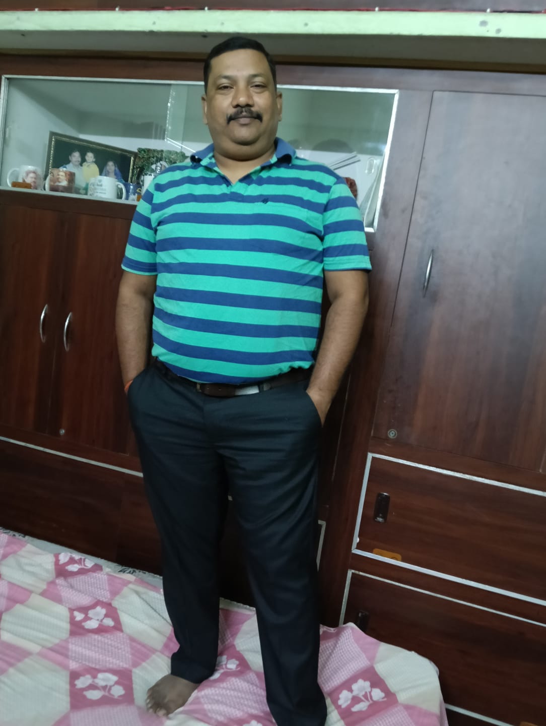 Customer photo review of Auto Flex -  Midnight Steel Navy Stretchable Formal Trousers For Men | Ariser