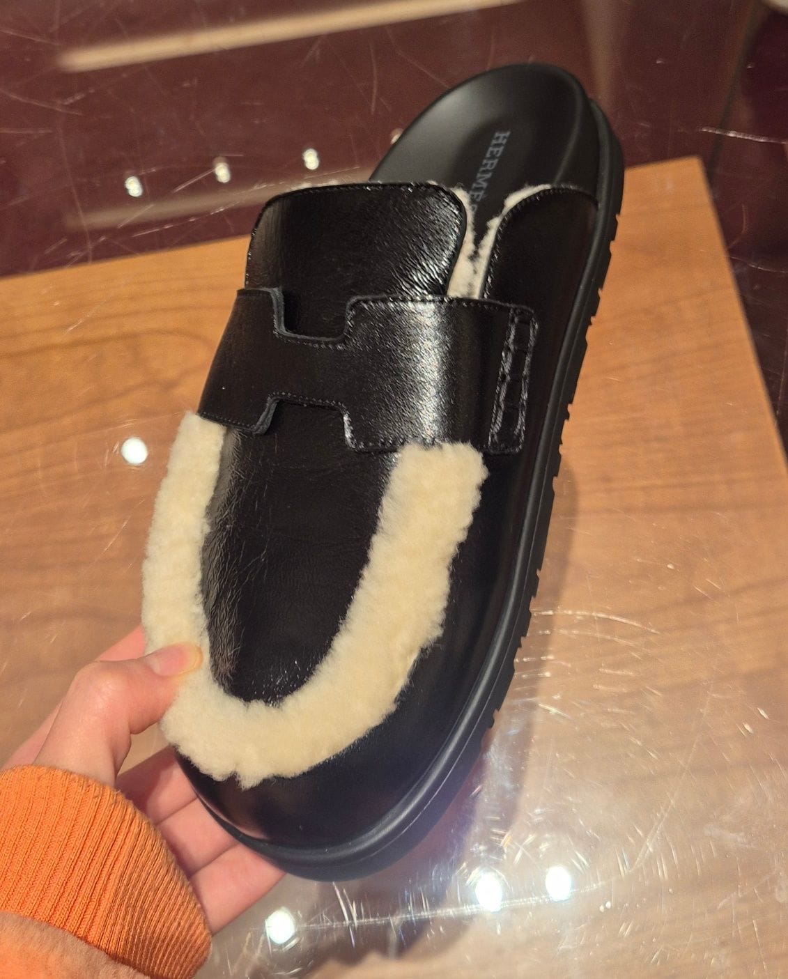 Customer photo review of Hermes 2026 Go Mule Suede Leather 602937