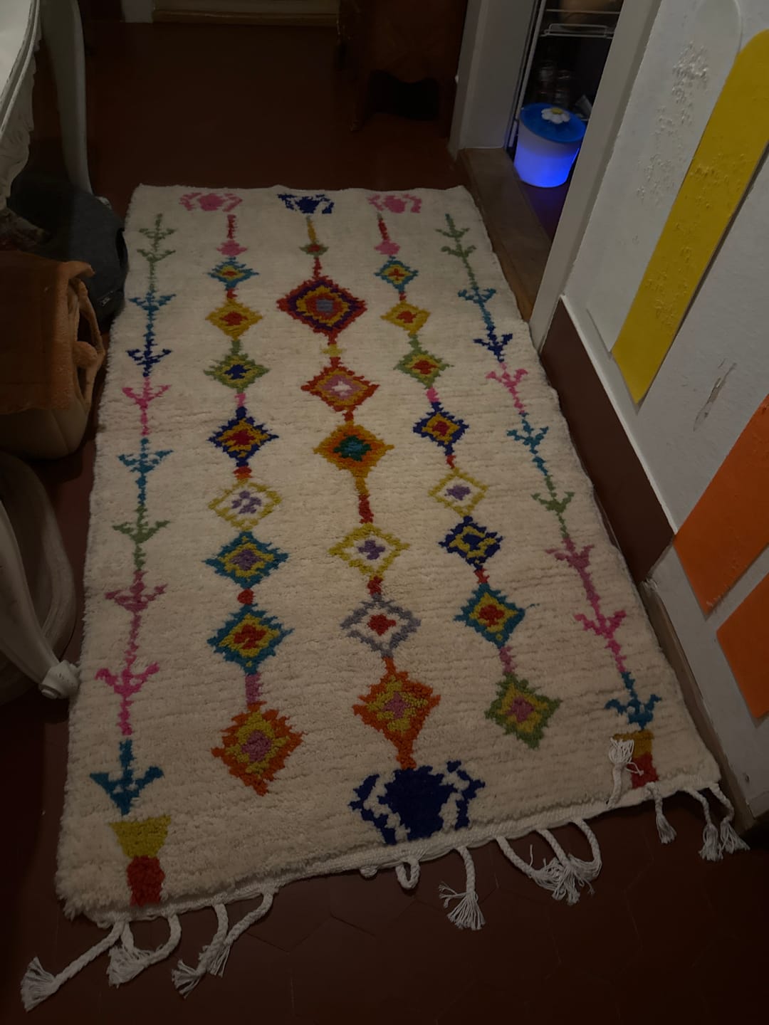 Customer photo review of Colorful Moroccan Runner Rug – Handmade Wool Berber Carpet