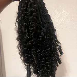 Customer photo review of Wavymy Burmese Curly Drawstring Half Wigs Seamless Flip Over Wig Beginner Friendly No Lace No Glue Human Hair 180% Density