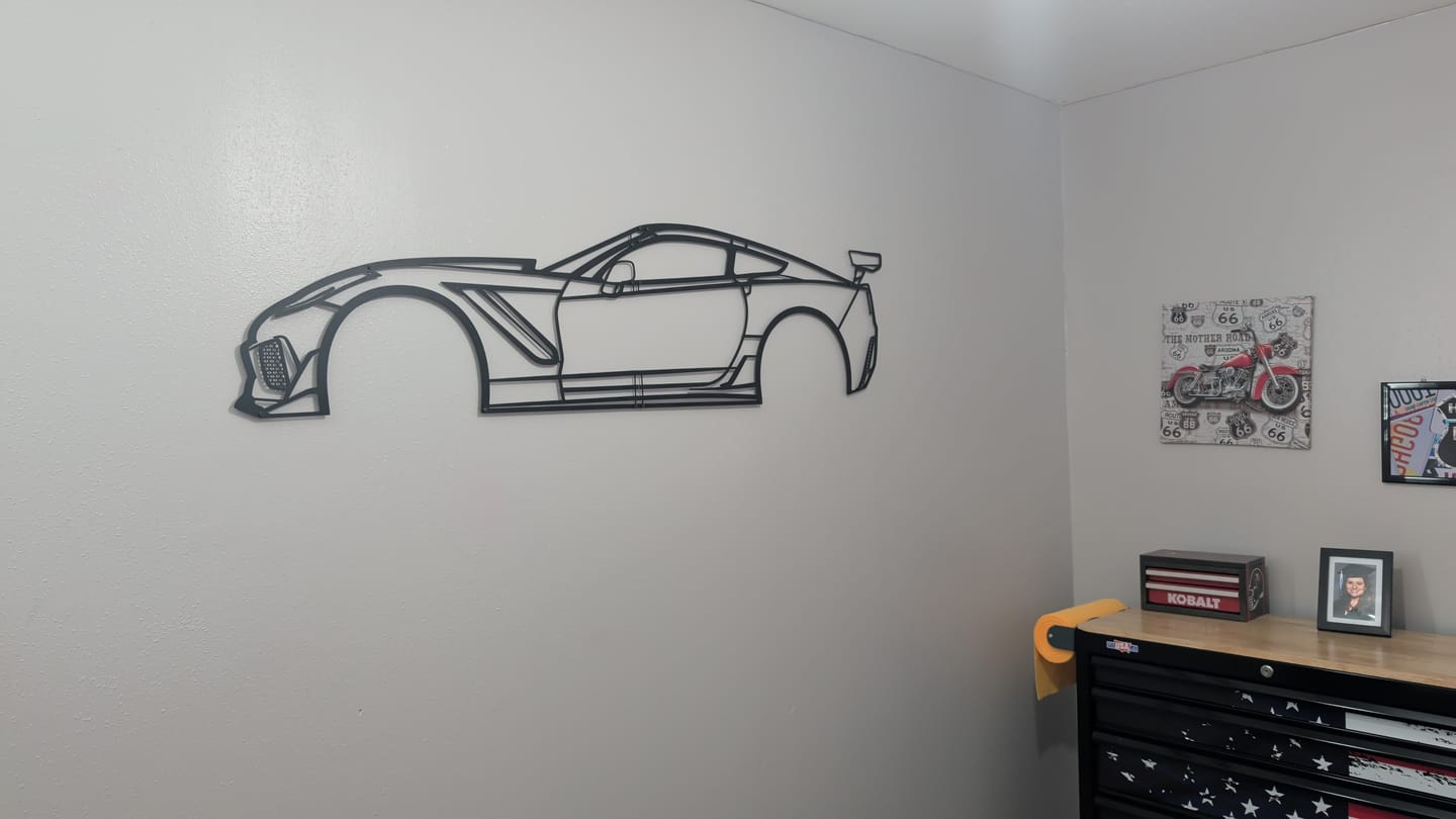 Customer photo review of 2019 Corvette ZR1 3ZR Metal Car Wall Art - MT0653