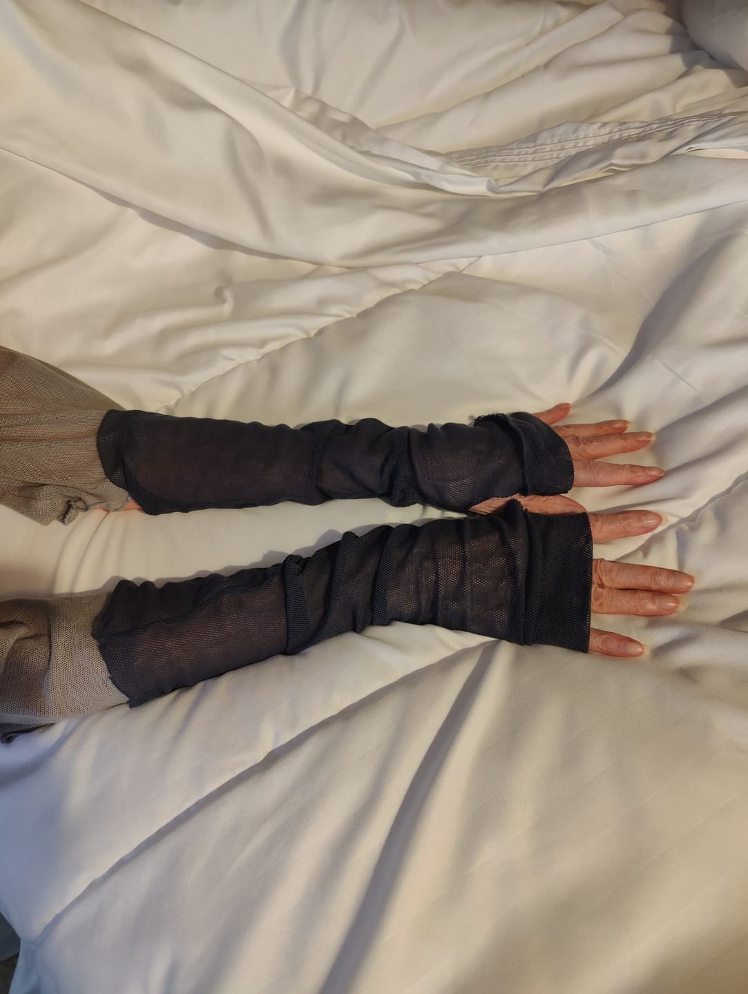 Customer photo review of Flowing Slate Mesh Soft Cotton Dress