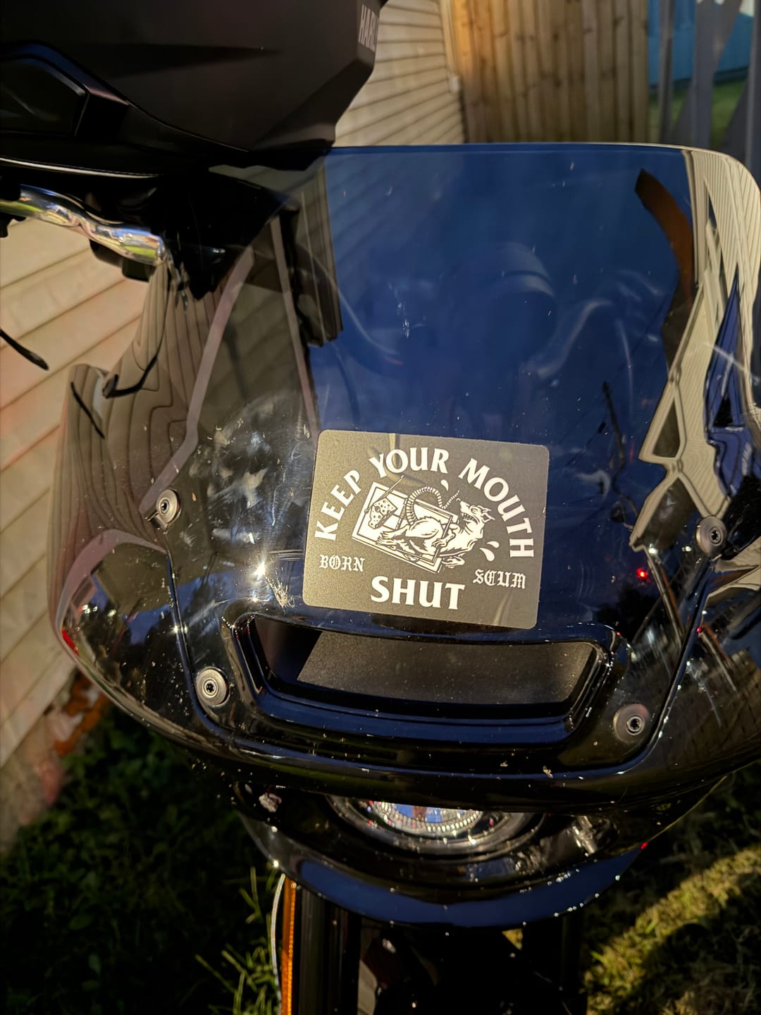 Customer photo review of KEEP YOUR MOUTH SHUT STICKER