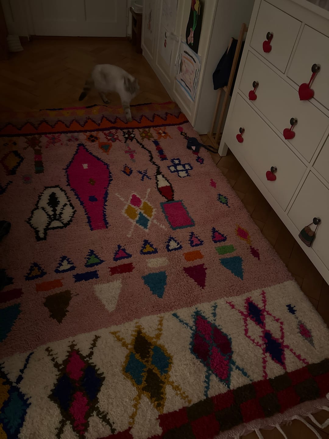 Customer photo review of Pink Moroccan Berber Rug – Handmade Wool Area Rug