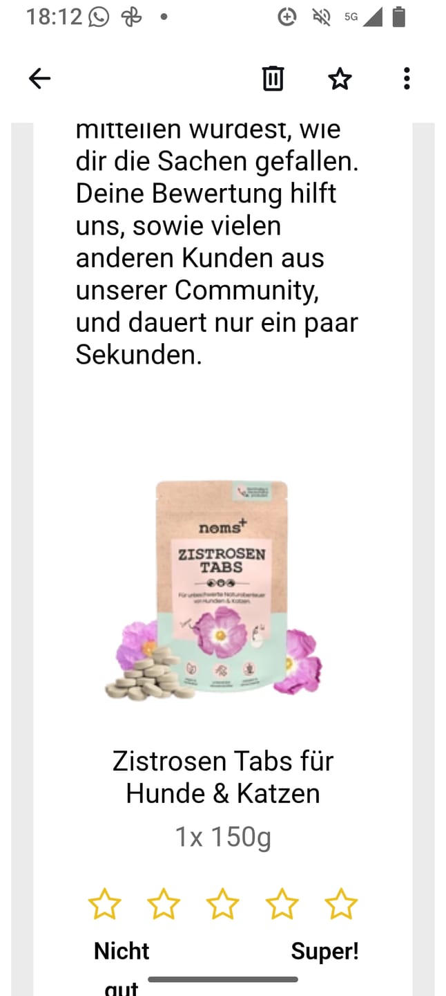 Customer photo review of Zistrosen Tabs für Hunde & Katzen