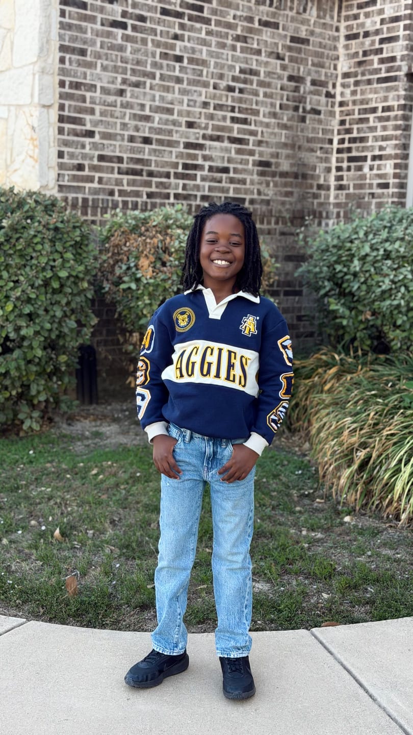 Customer photo review of PREORDER: NC A&T - ADULT “The Centennial” Aggie Script Fleece Raglan