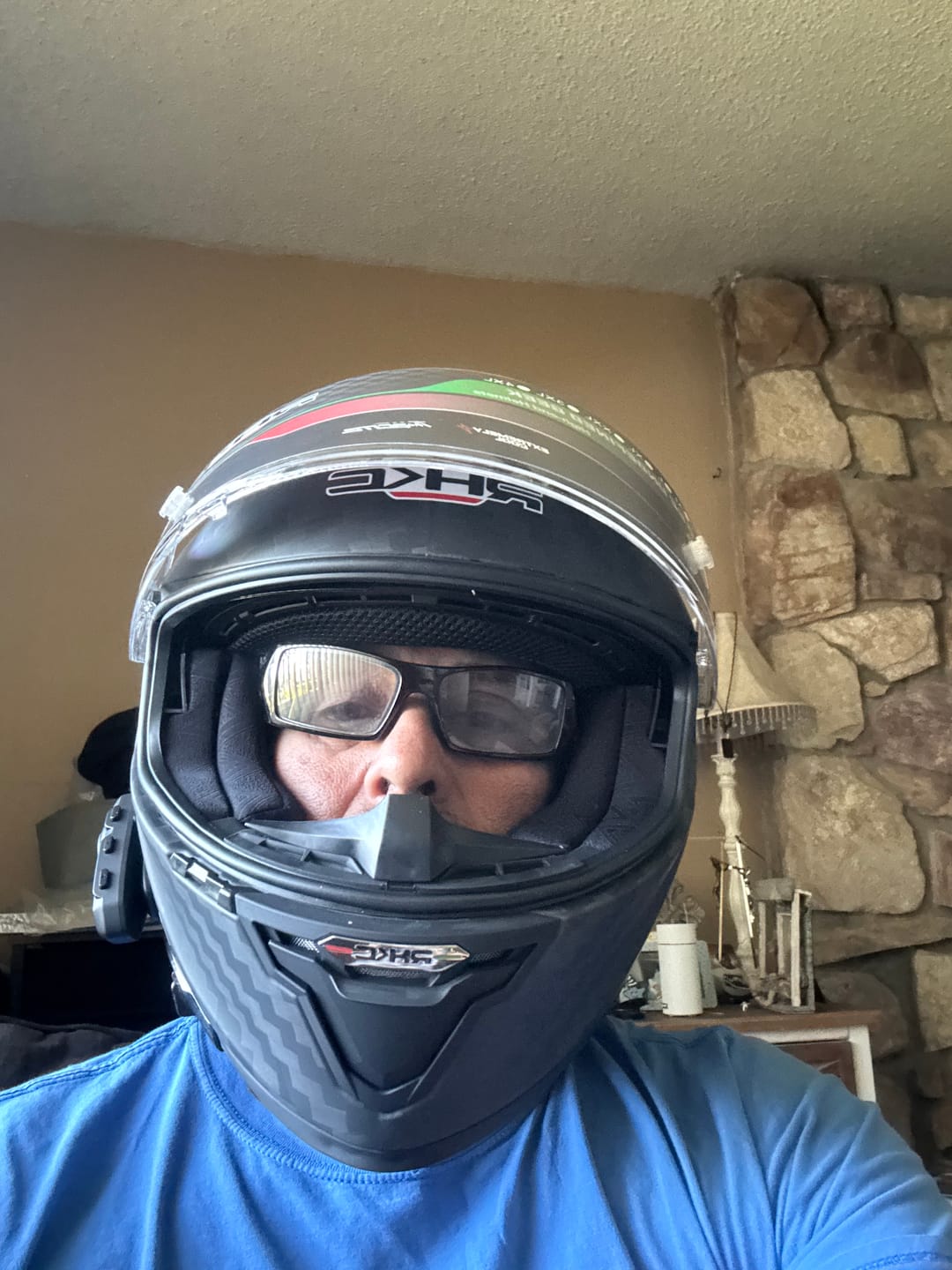 Customer photo review of K3 Carbon Fiber Helmet - Bluetooth Headset