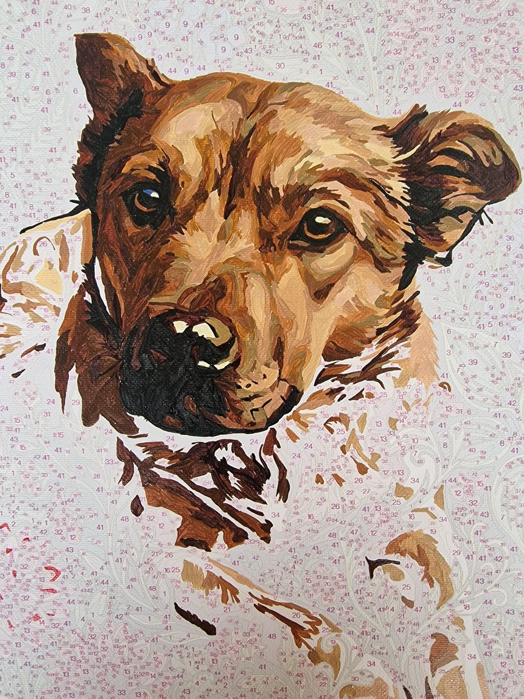 Customer photo review of Custom AI Pet Portrait Paint by Numbers Kit