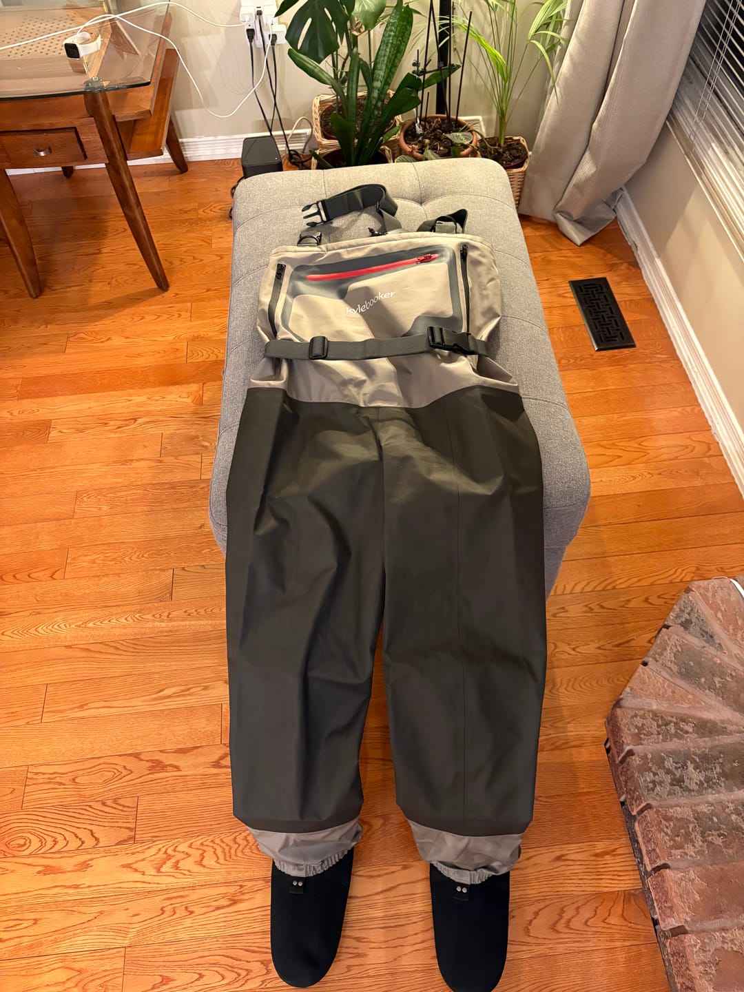 Customer photo review of Kylebooker Waterproof Breathable Stockingfoot Chest Fishing Hunting Waders KB004