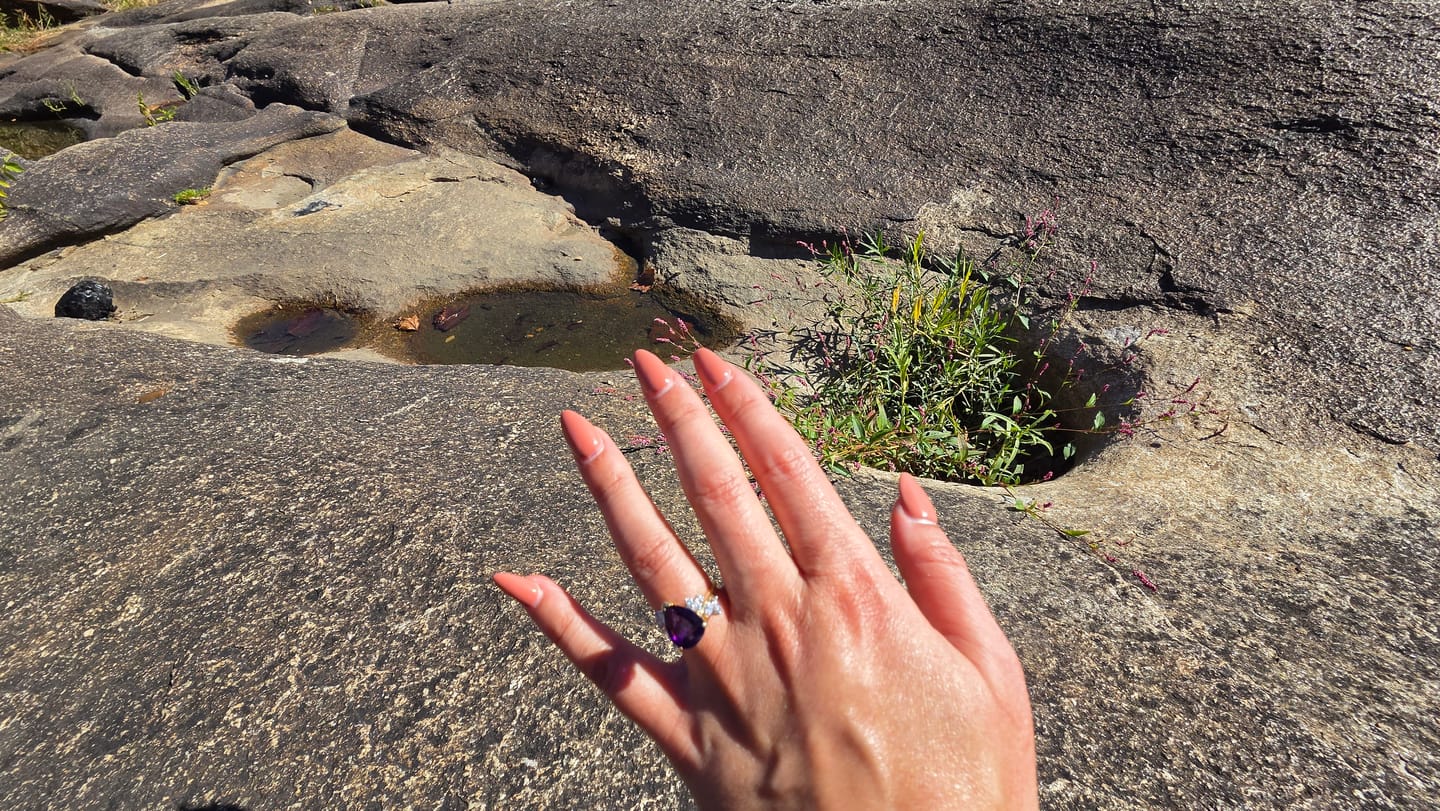 Customer photo review of Vintage 18k Yellow & White Gold 2.68ct Amethyst Diamond Bright Cocktail Ring 6.25
