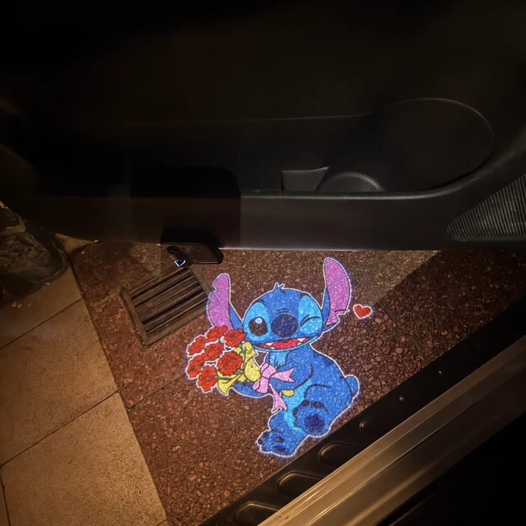 Customer photo review of Stitch Welcome Light Car Door