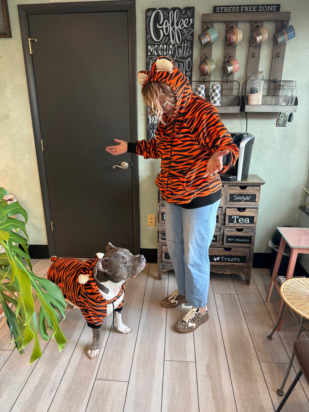 Customer photo review of Halloween Human Hoodie - Tiger