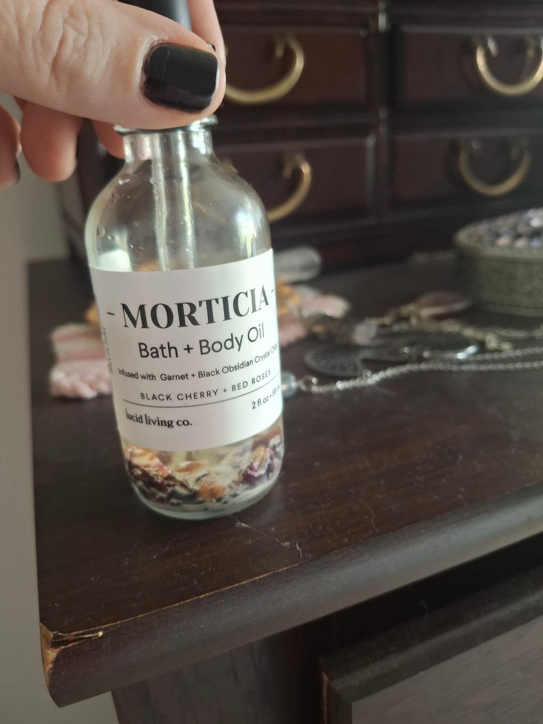 Customer photo review of MORTICIA Bath & Body Oil