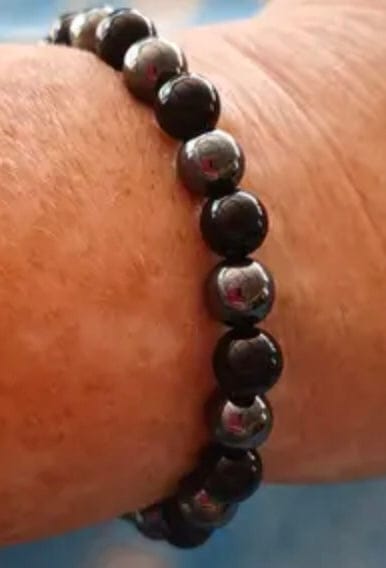 Customer photo review of Protection Black Tourmaline & Hematite Bracelet – Grounding Energy Shield | 8mm Unisex Crystal Beads | Daily Wear Gift