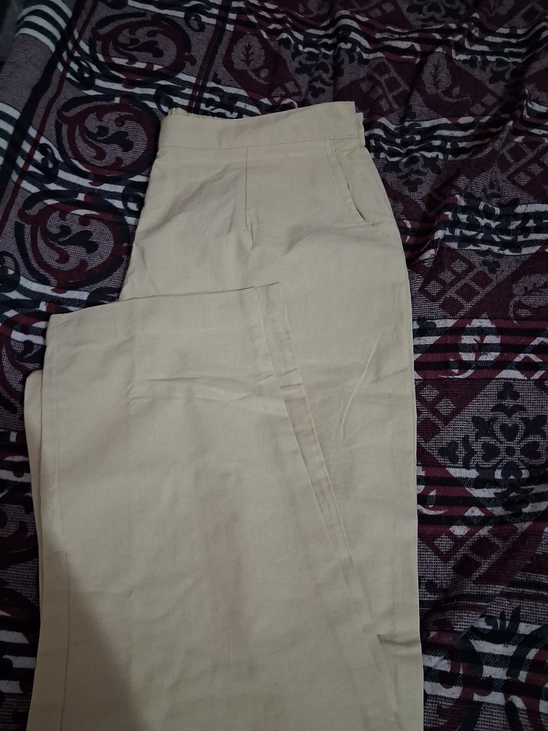 Customer photo review of Women Beige Cotton Pant