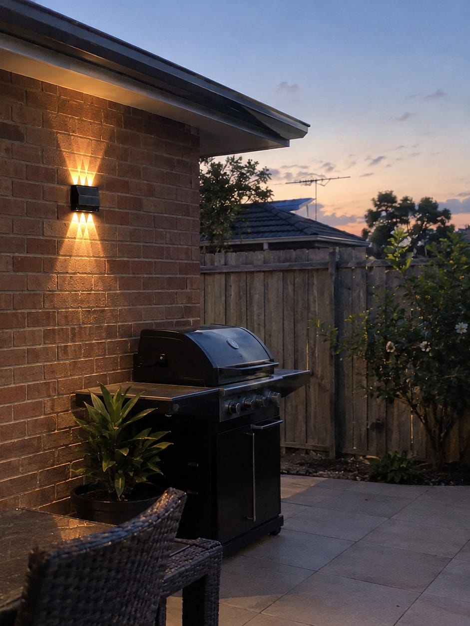 Customer photo review of Solar Wall Lights | Up & Down LED | Waterproof IP65 Outdoor Australia
