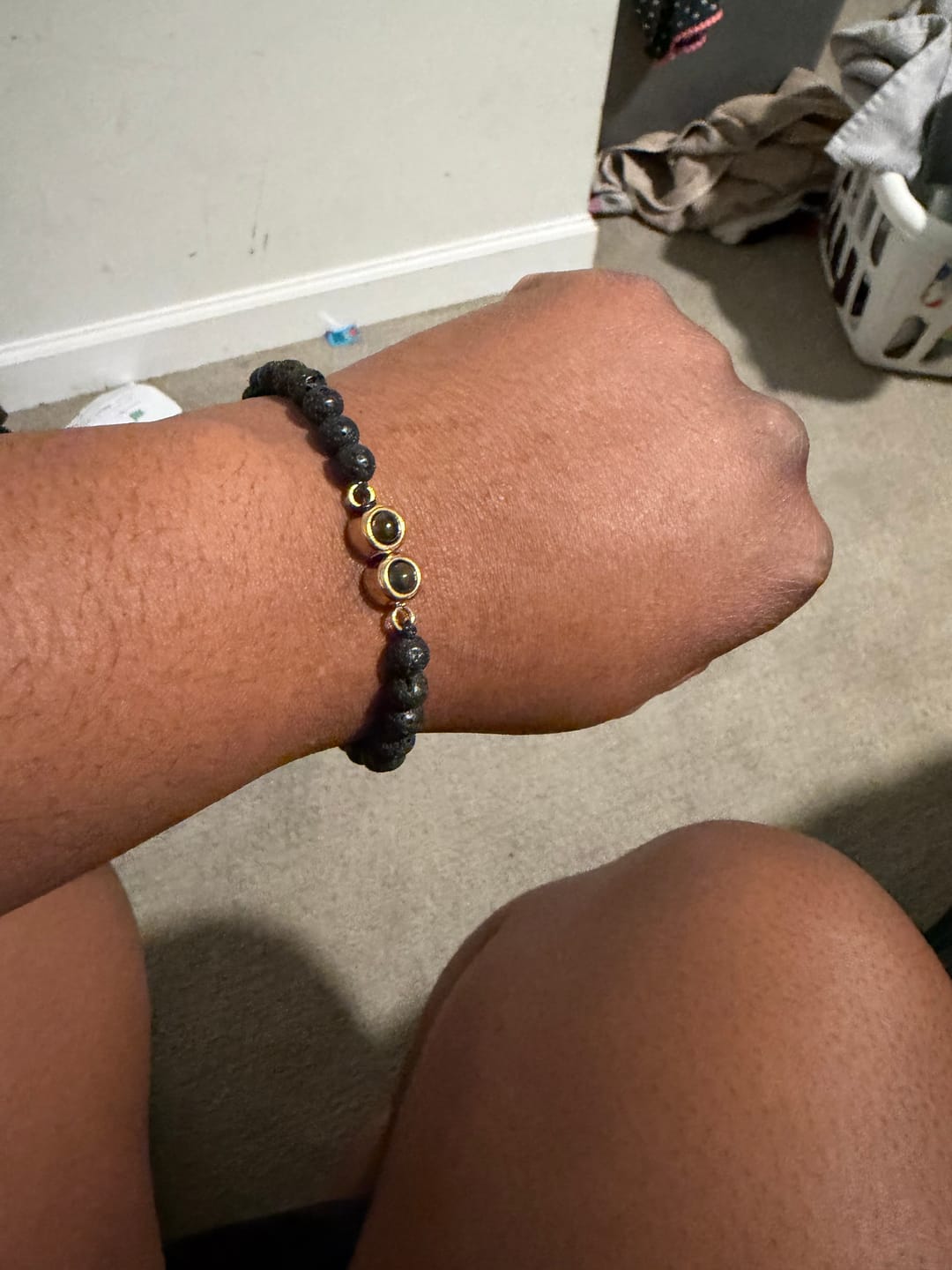 Customer photo review of Unisex Photo Projection Bead Bracelets with Two Pictures