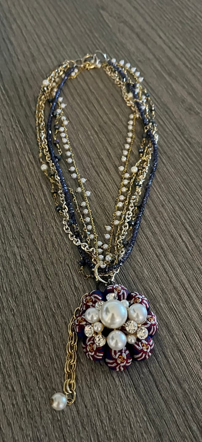 Customer photo review of CC Ribbon Vintage Silk Necktie Bag Charm