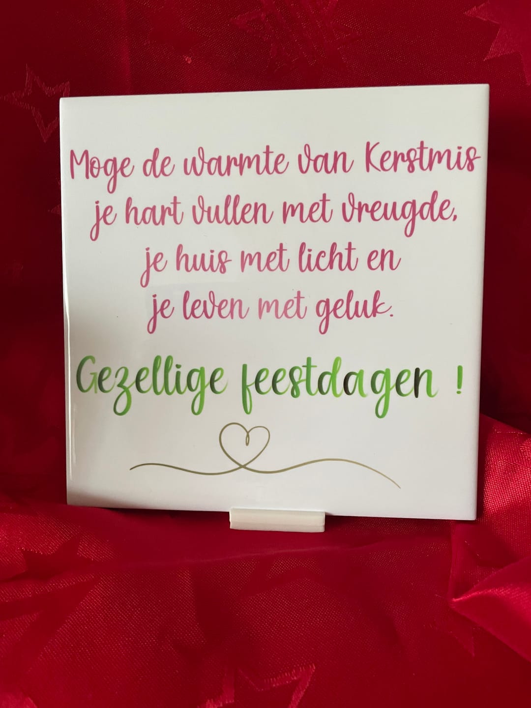 Customer photo review of Witte Tegelhouder Display voor Kleine en grote Sublimatie Tegels
