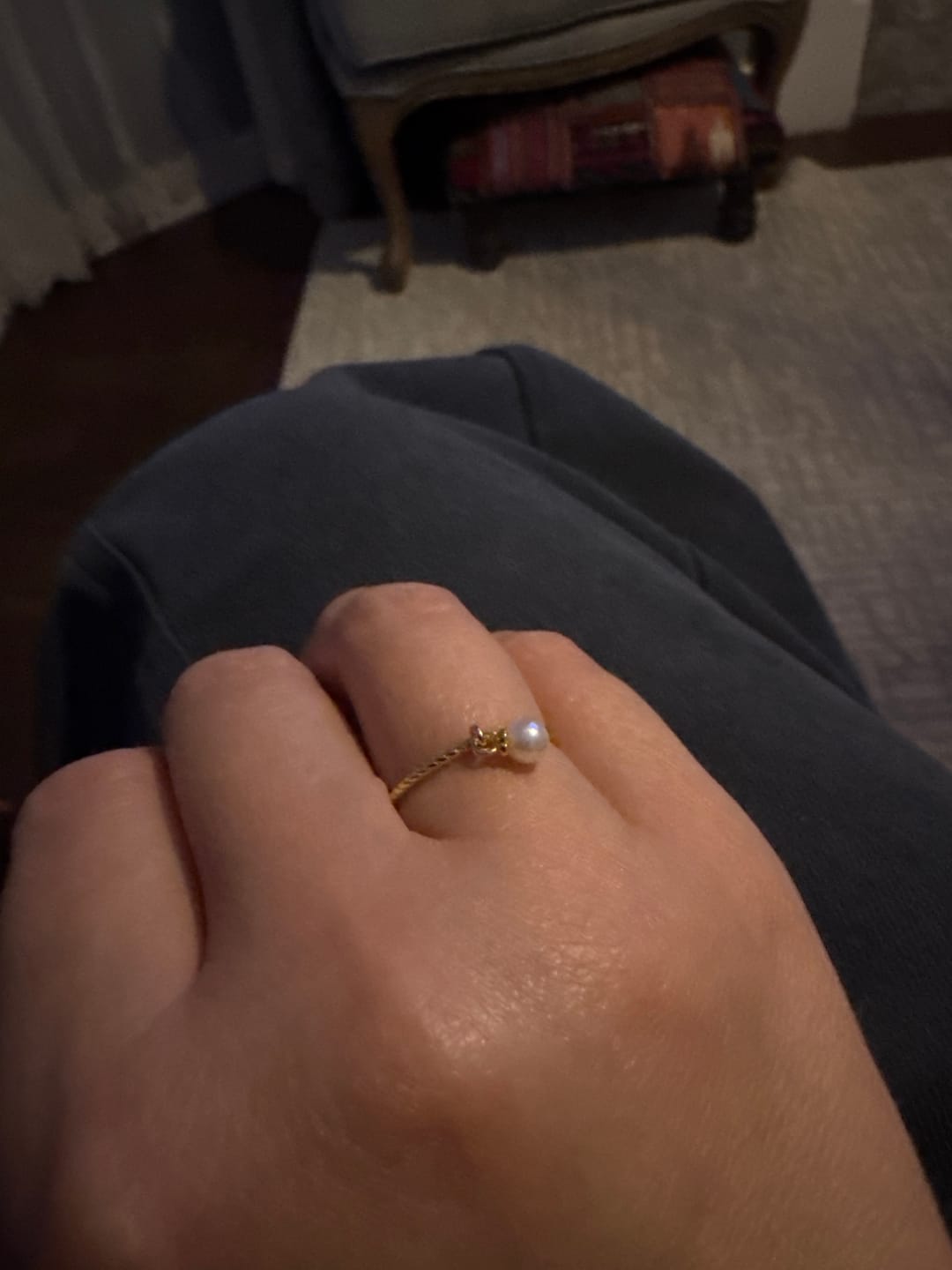 Customer photo review of Charm Pearl Ring