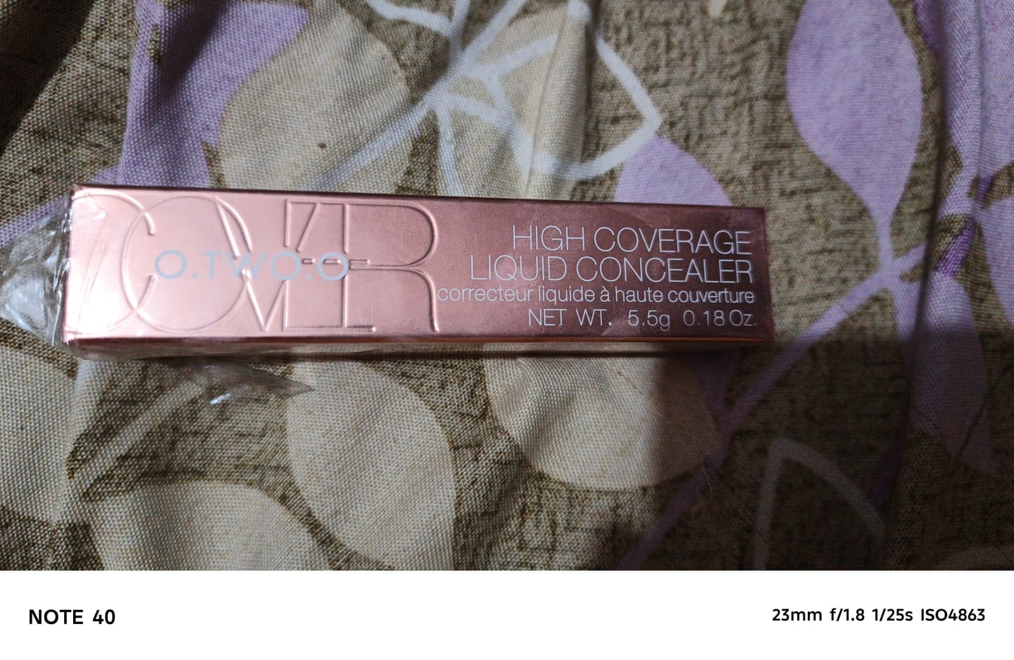 Customer photo review of O.TWO.O HIGH COVERAGE LIQUID CONCEALER