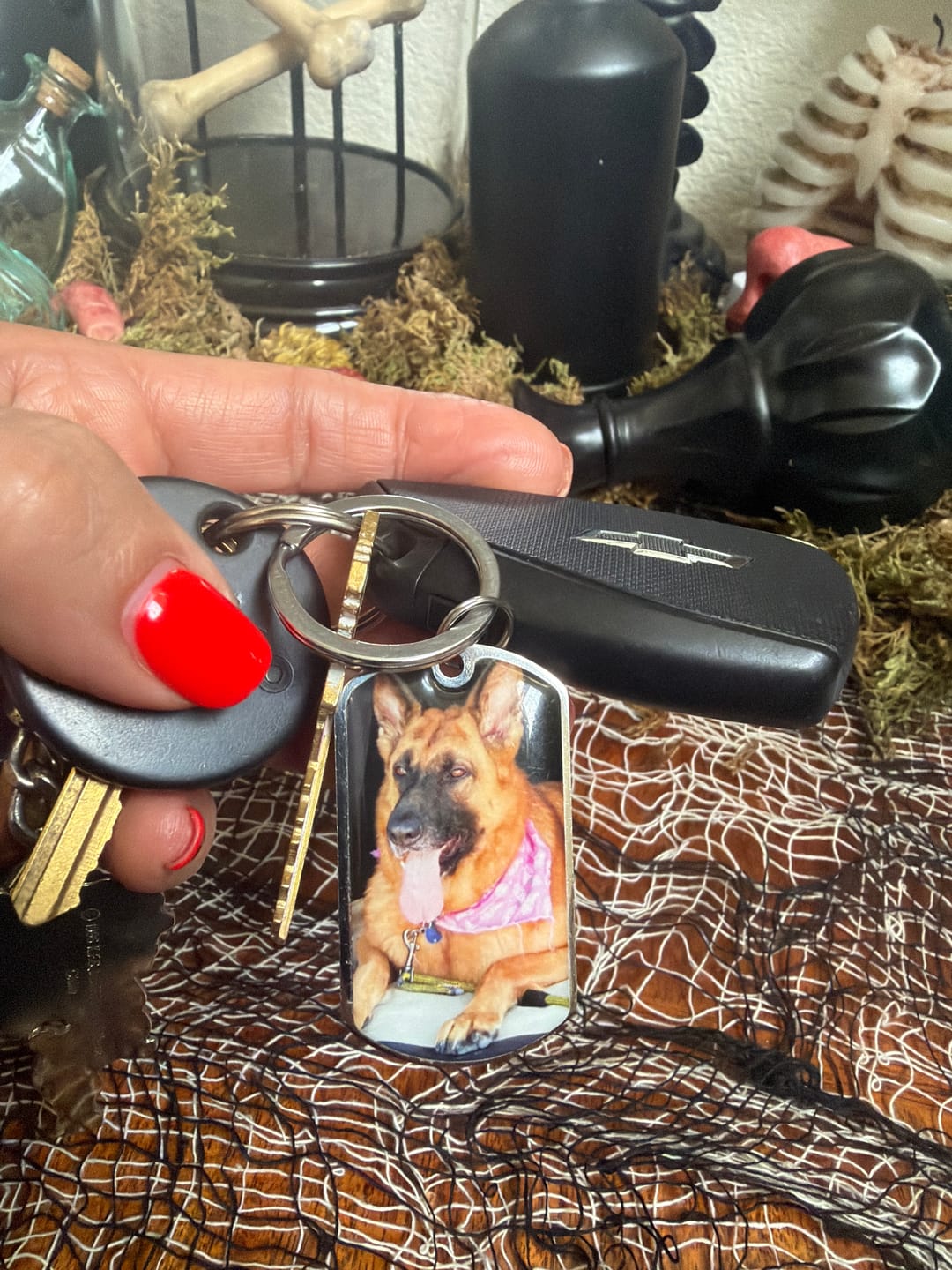 Customer photo review of Personalized Pet Keychain