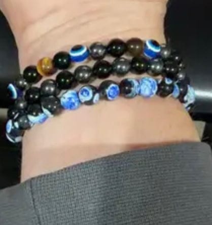 Customer photo review of Protection Black Tourmaline & Hematite Bracelet – Grounding Energy Shield | 8mm Unisex Crystal Beads | Daily Wear Gift