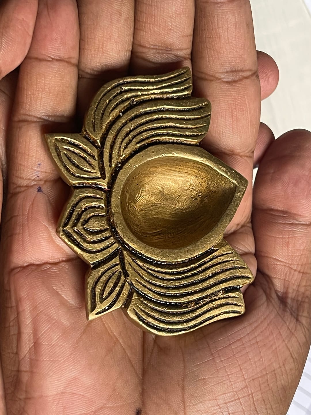 Customer photo review of Brass Lotus Diya – Vastu Pooja Lamp for Prosperity & Harmony | East-North-East Energy Activator | Big - 8 x 6 cm | 200 g