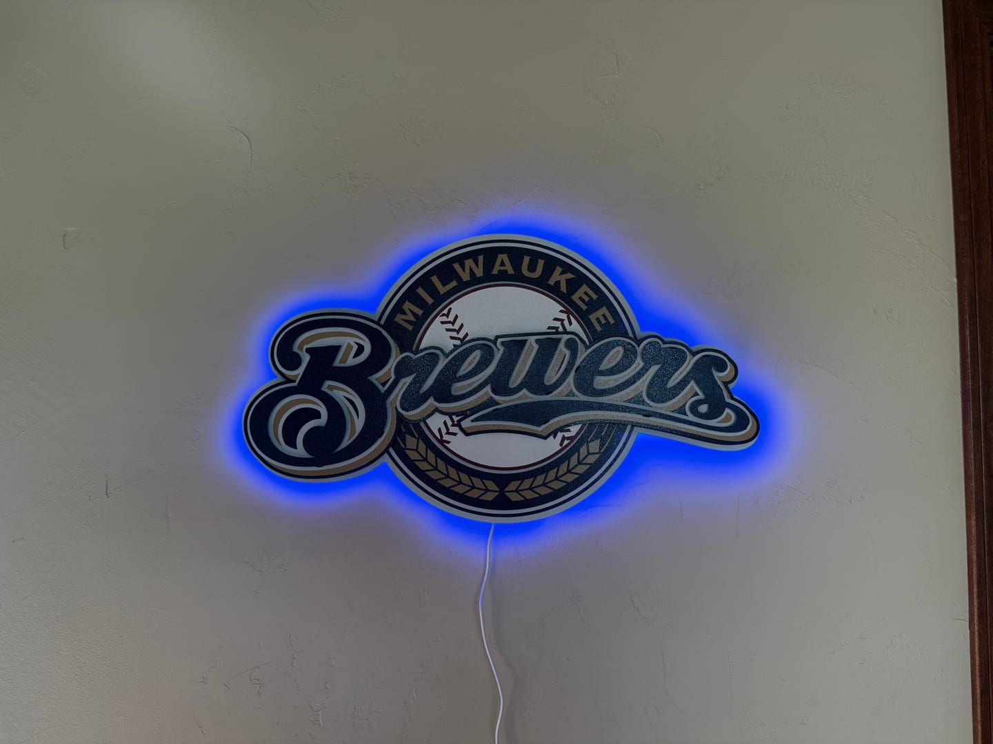 Customer photo review of Milwaukee Brewers RETRO Baseball Script 3D Vintage Metal Wall Art