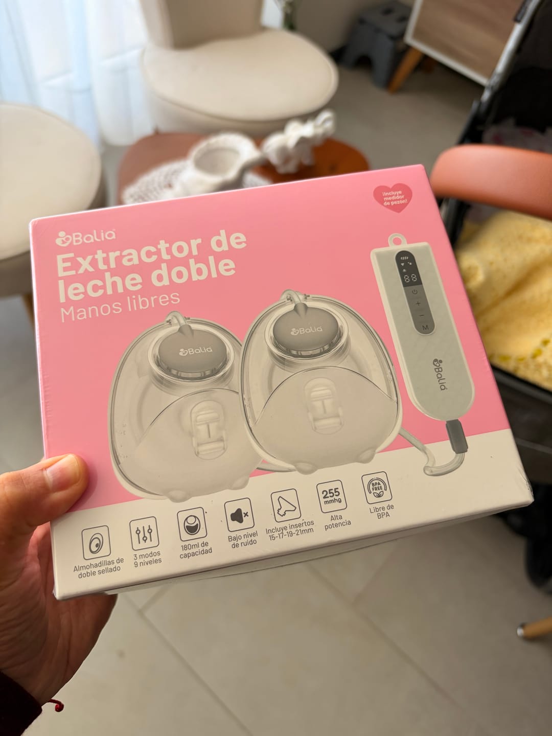 Customer photo review of Extractor de leche doble manos libres