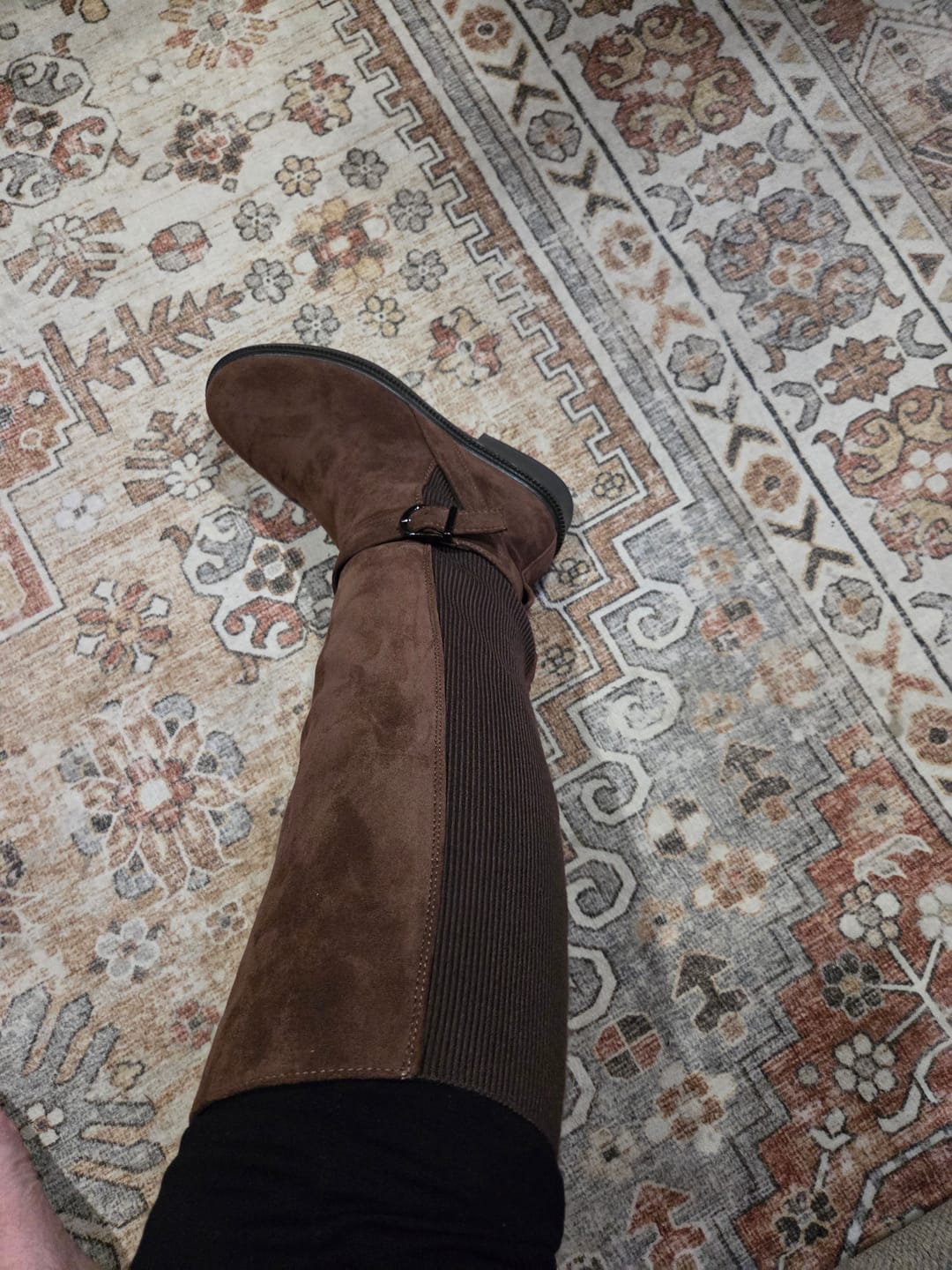 Customer photo review of Corky's Chocolate We Ride At Dawn Boots