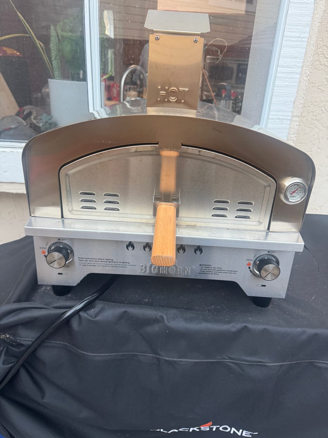 Customer photo review of 15" Dual Burner Gas Pizza Oven