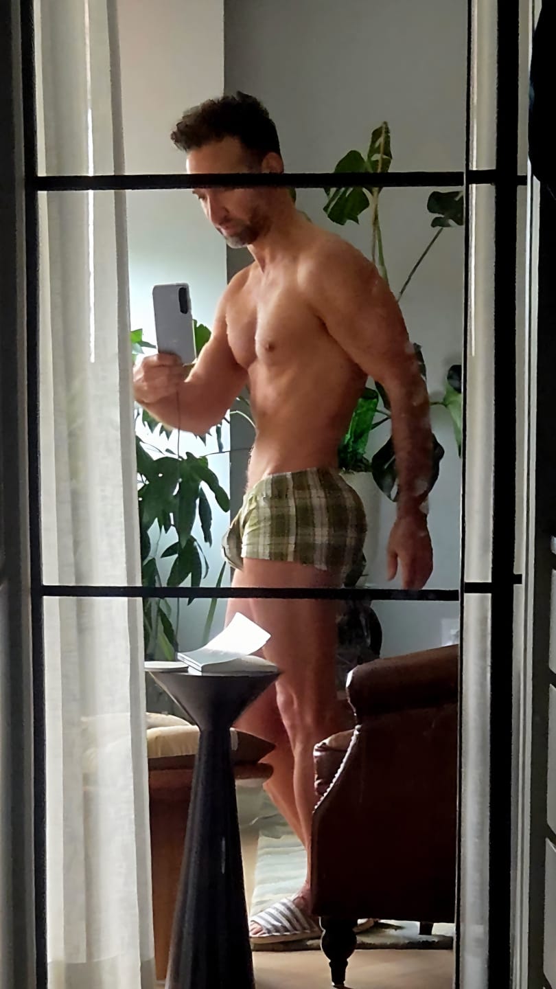 Customer photo review of 3 Pack Men’s Plaid Cotton Trunks with Button Fly