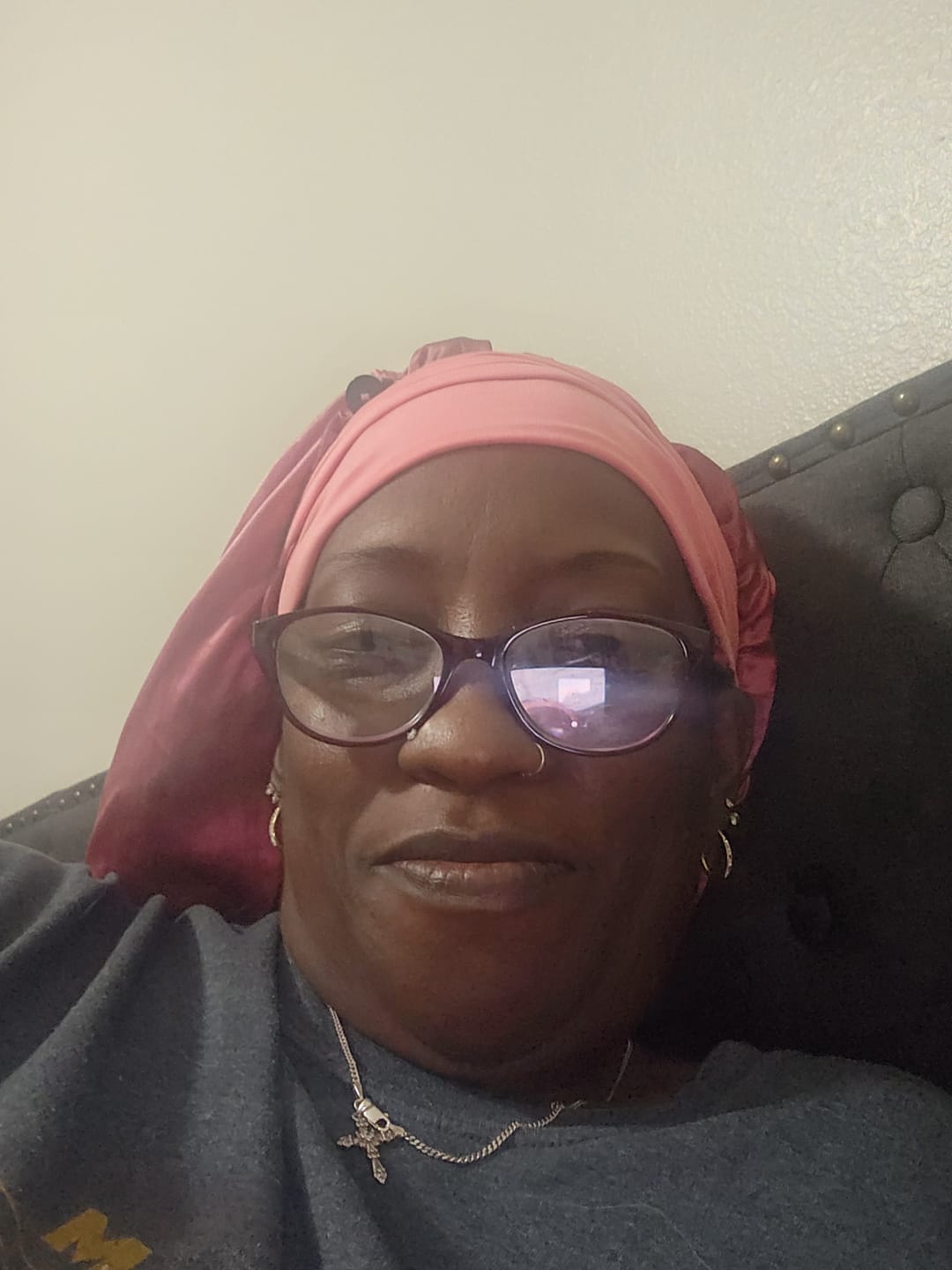 Customer photo review of Long Satin Bonnet for Braids & Curly Hair