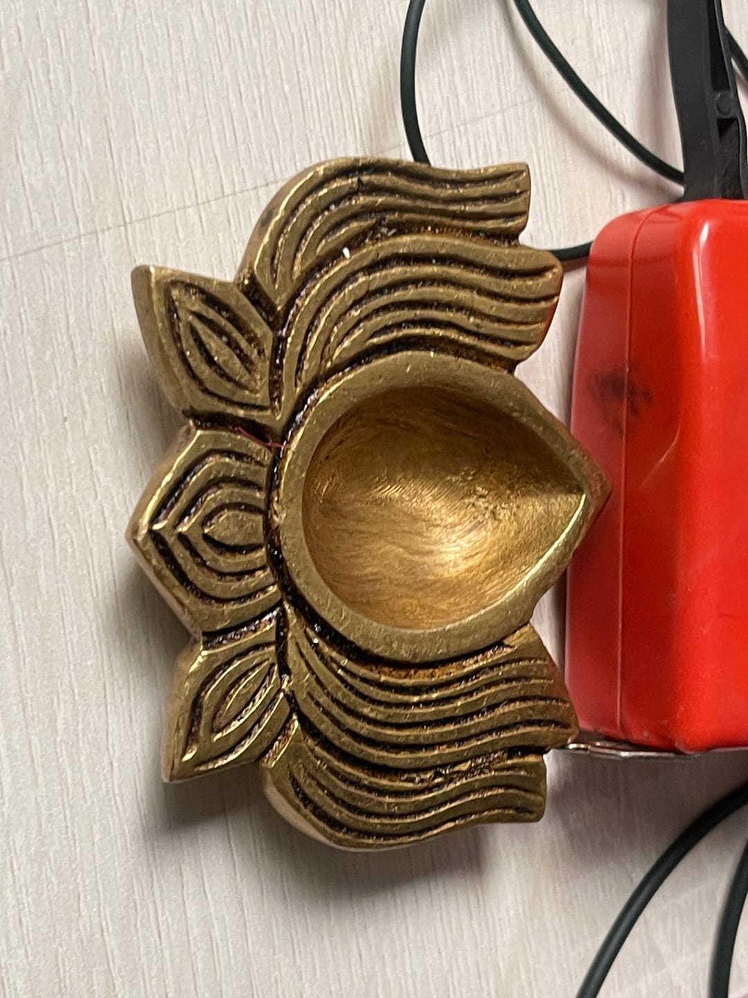Customer photo review of Brass Lotus Diya – Vastu Pooja Lamp for Prosperity & Harmony | East-North-East Energy Activator | Big - 8 x 6 cm | 200 g