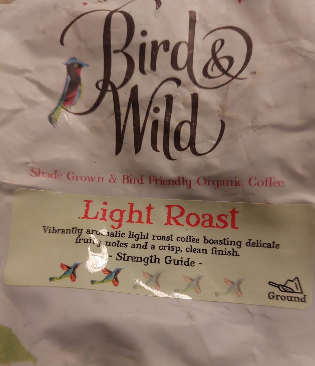 Customer photo review of Light Roast Fairtrade Organic Beans & Ground - 200g, 1kg