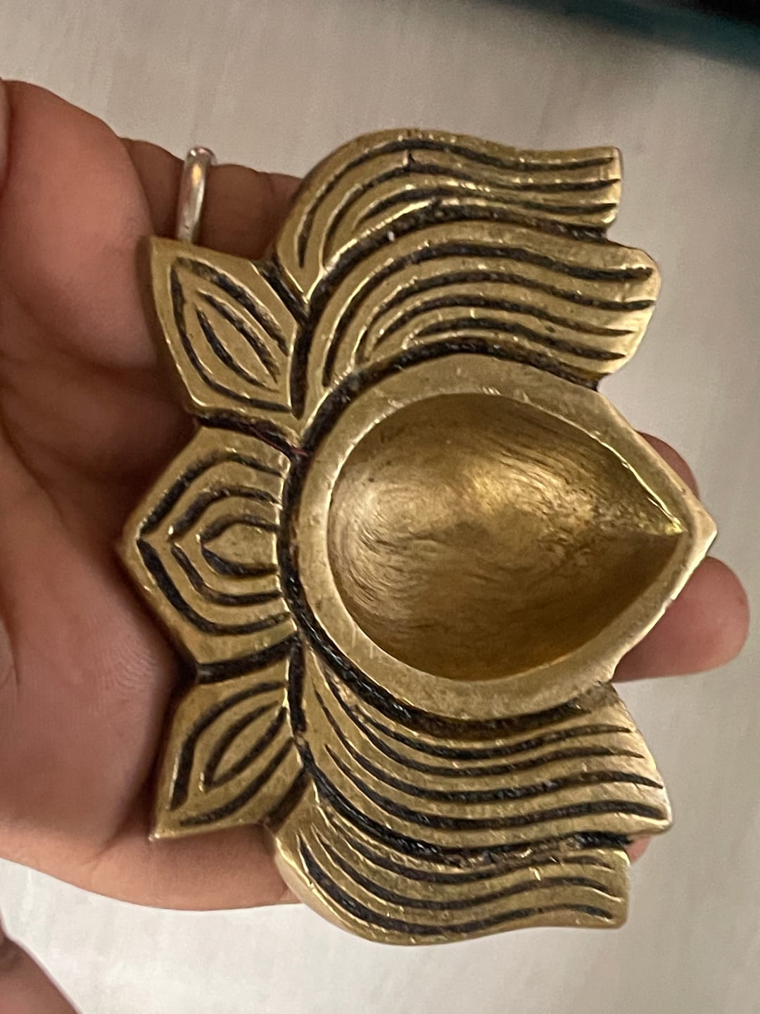 Customer photo review of Brass Lotus Diya – Vastu Pooja Lamp for Prosperity & Harmony | East-North-East Energy Activator | Big - 8 x 6 cm | 200 g