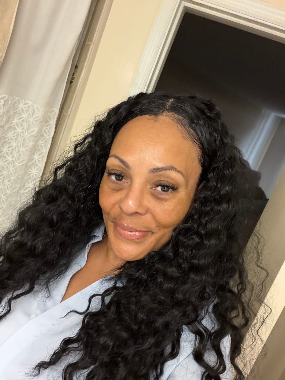 Customer photo review of Outre Perfect Hairline Swoop Glueless Synthetic HD Lace Front Wig - SWOOP 3