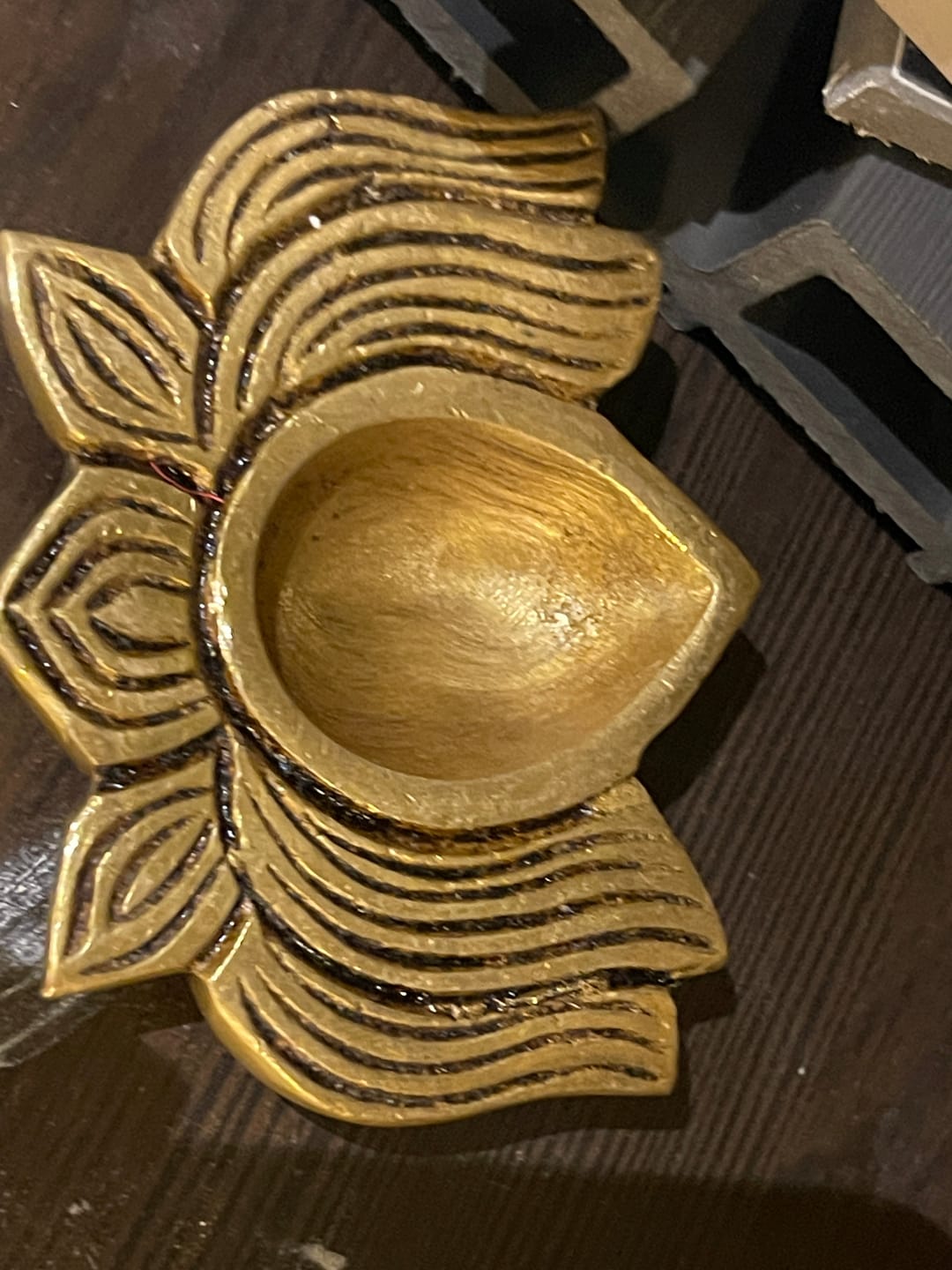 Customer photo review of Brass Lotus Diya – Vastu Pooja Lamp for Prosperity & Harmony | East-North-East Energy Activator | Big - 8 x 6 cm | 200 g