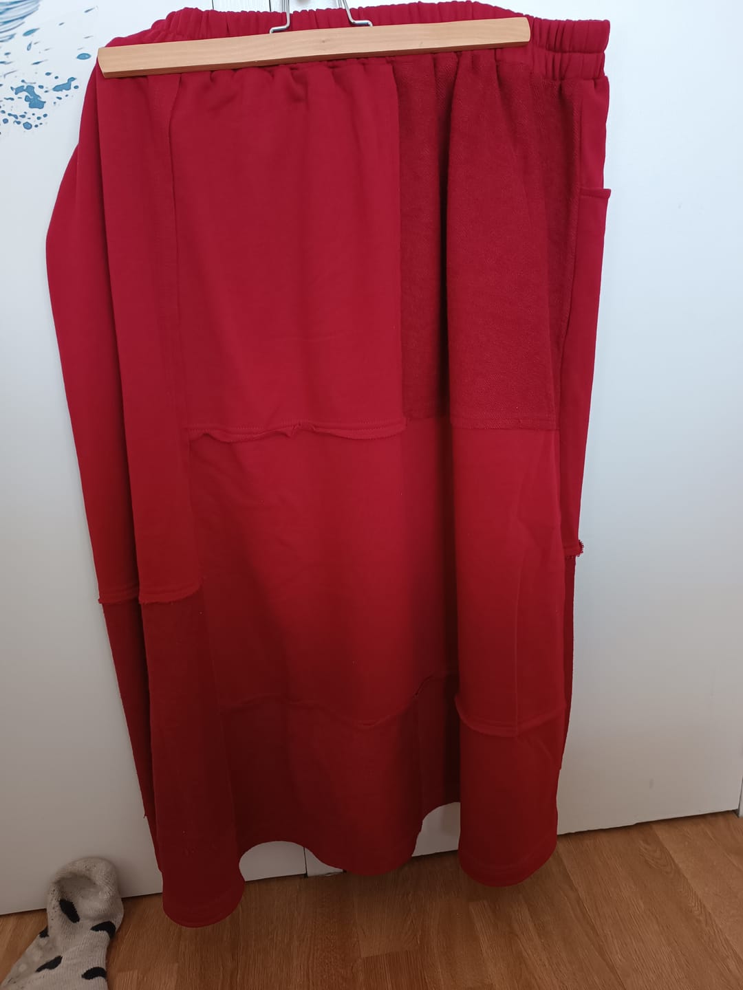 Customer photo review of Plus Size Women Autumn Casual Pure Color A-Shape Spliced Skirt